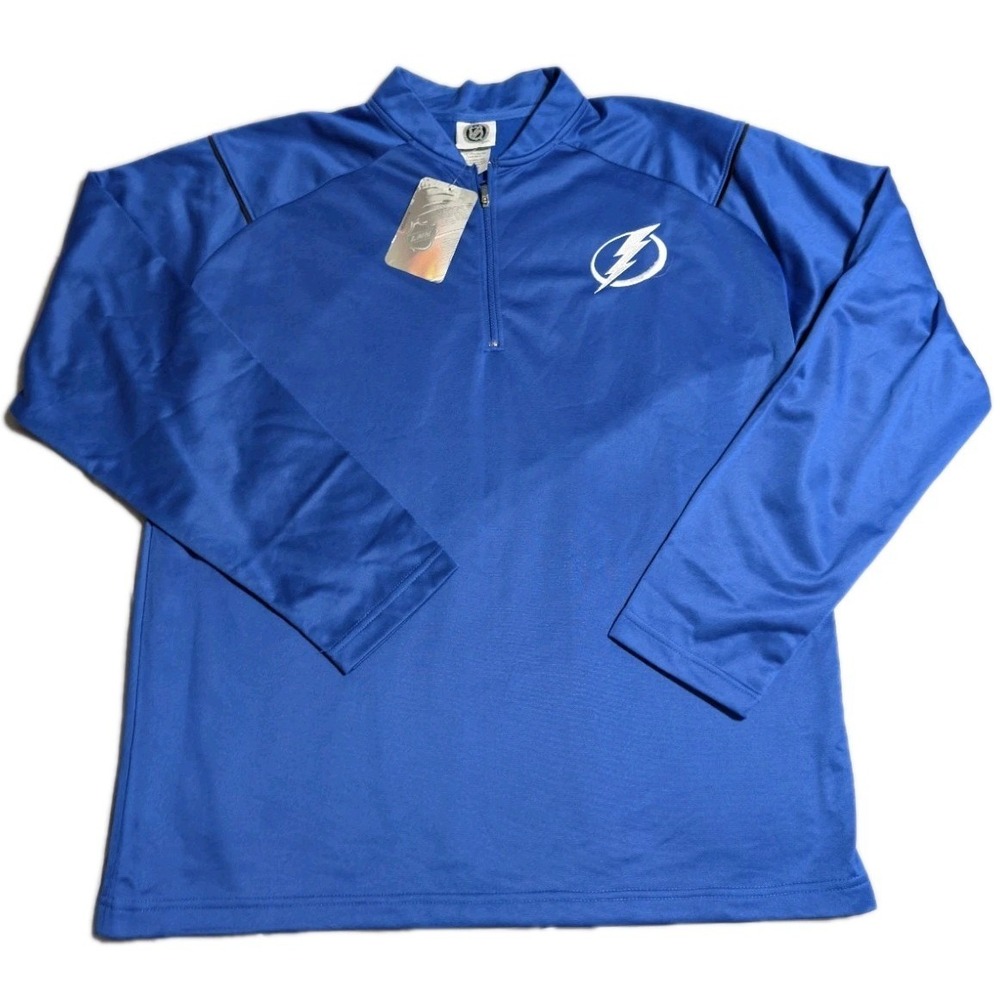 NWT Tampa Bay Lightning Quarter Zip Pullover Jacket Blue NHL Mens XL